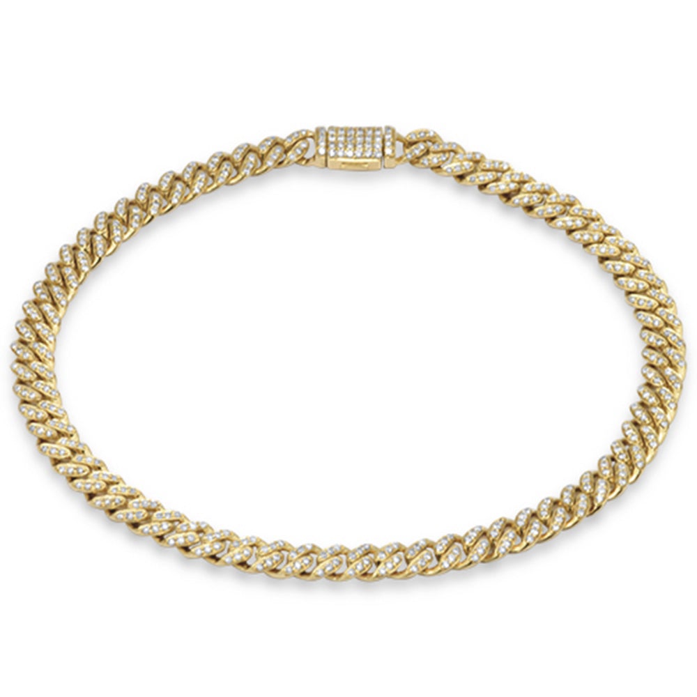 ''SPECIAL! 5mm .64ct G SI 14K Yellow Gold DIAMOND Round Cuban Bracelet 8''''''