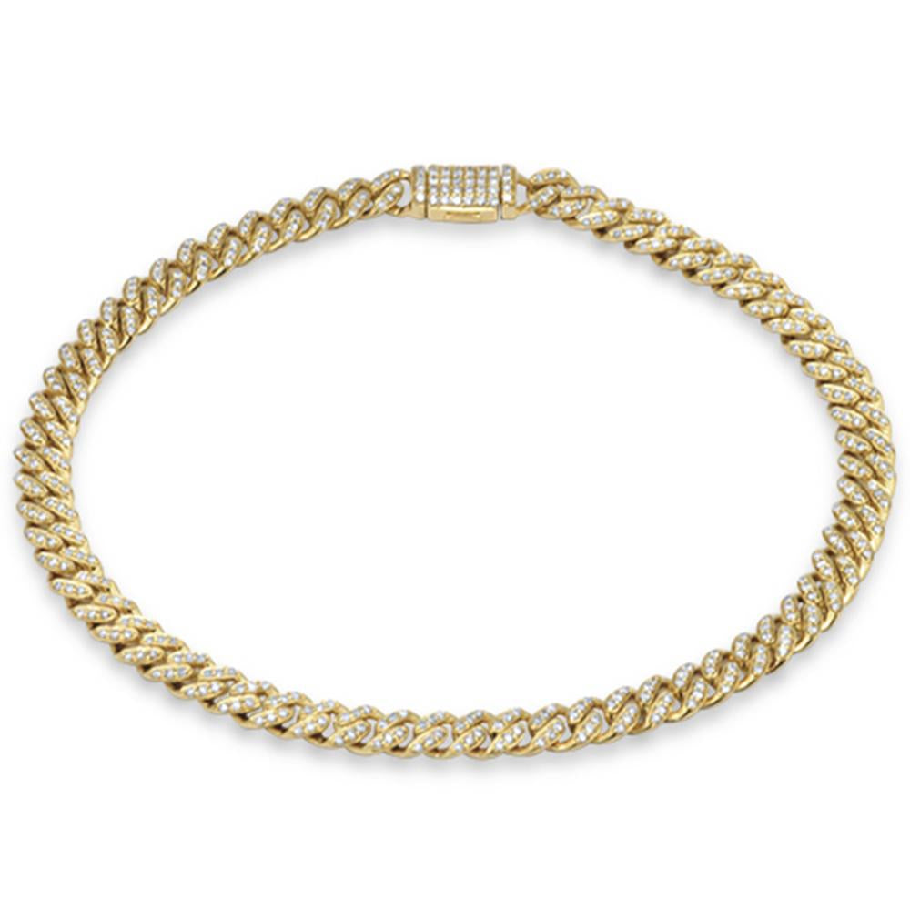 ''SPECIAL! 5mm 0.68ct G SI 14K Yellow GOLD Diamond Round Cuban Bracelet 7''''''