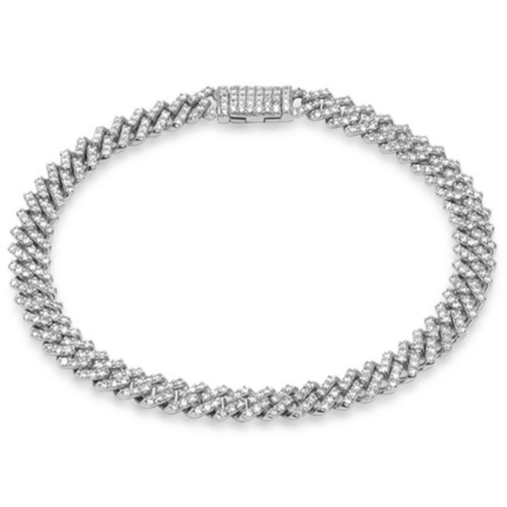 ''SPECIAL! 7mm 4.28ct G SI 14K White Gold Diamond Micro Pave Cuban Square Link BRACELET 8.5''''''