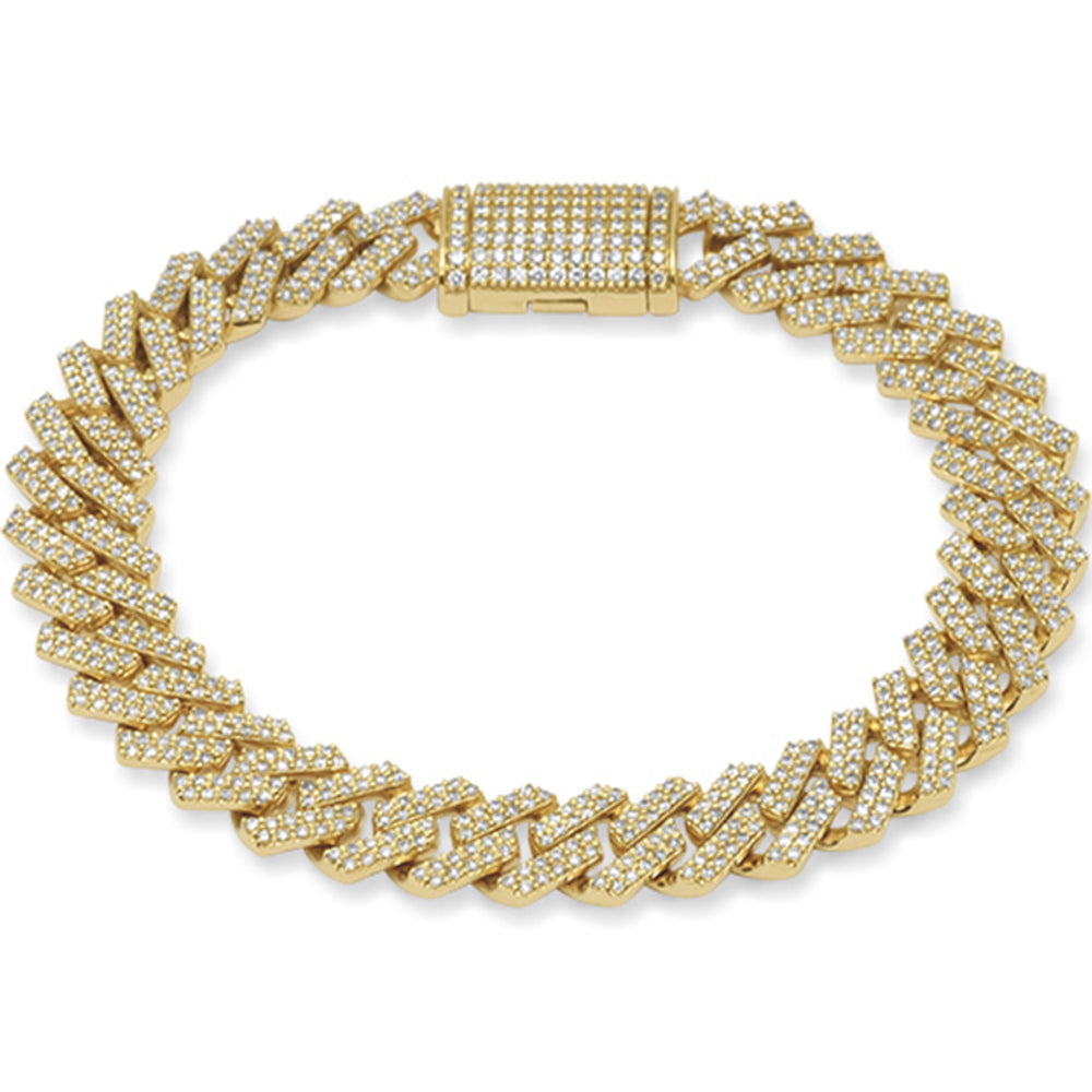 ''SPECIAL! 11mm 6.06ct G SI 14K Yellow Gold DIAMOND Micro Pave Square Cuban Link Bracelet 9''''''