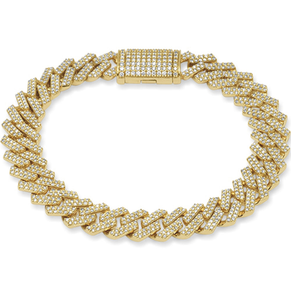 ''SPECIAL! 11mm 6.06ct G SI 14K Yellow Gold Diamond Micro Pave Square Cuban Link BRACELET 9''''''