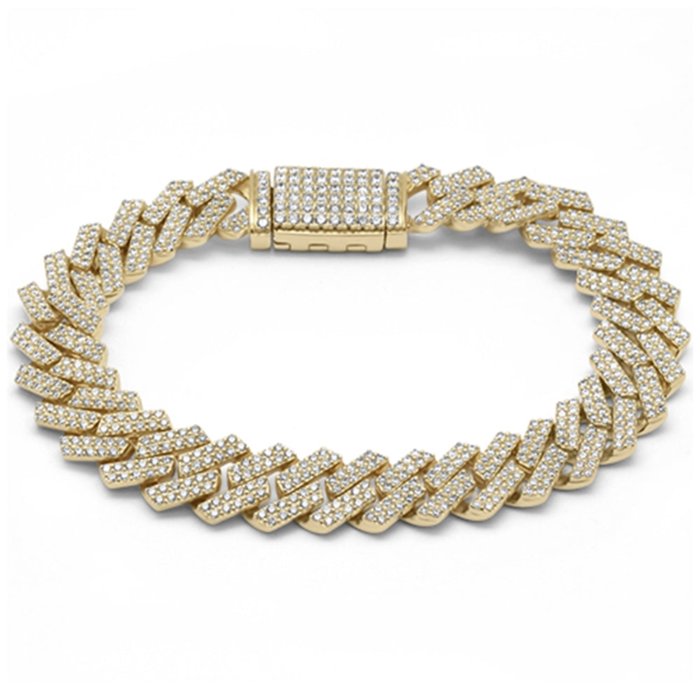 ''DIAMOND  CLOSEOUT! 18MM 16.07ct G SI 14K Yellow Gold Diamond Square Cuban Bracelet 8''''''