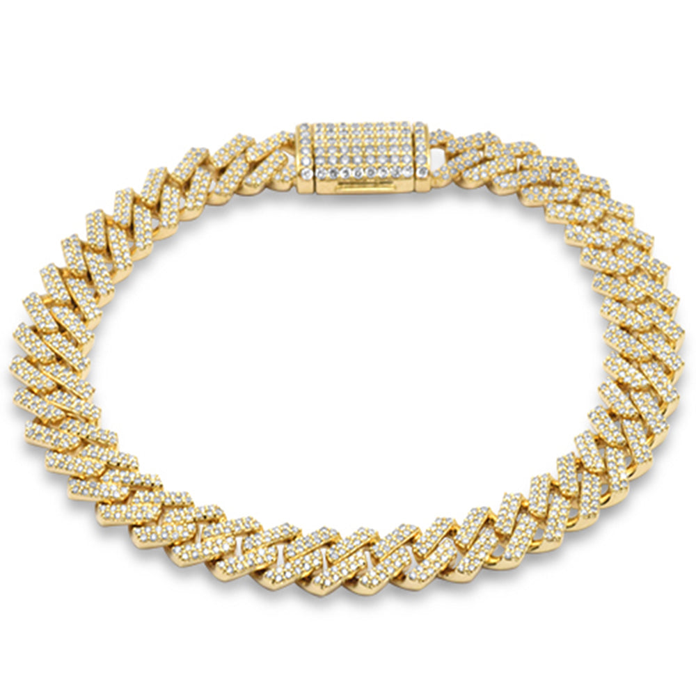 ''SPECIAL! 9MM 3.95ct G SI 14K Yellow Gold Diamond Micro Pave Miami Cuban Link BRACELET''
