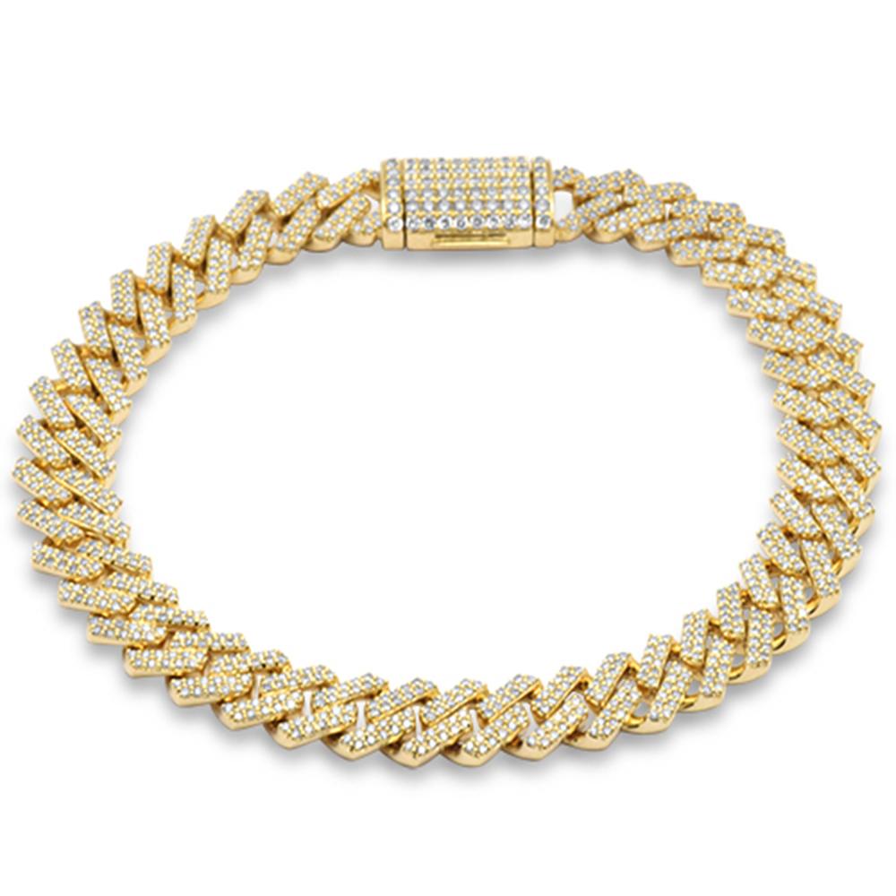 ''SPECIAL! 9MM 4.31ct G SI 14K Yellow Gold DIAMOND Square Cuban Bracelet 8''''''