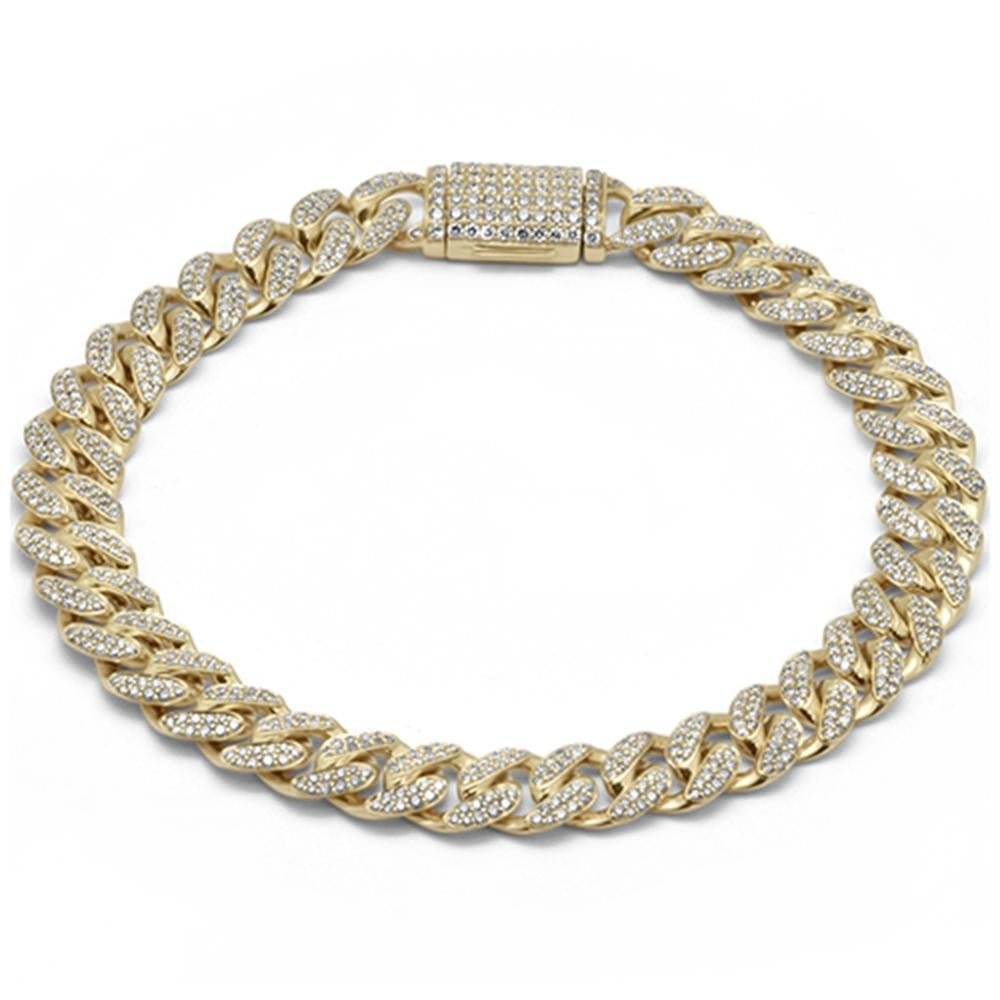 ''SPECIAL! 9MM 3.43ct G SI 14K Yellow GOLD Diamond Round Cuban Bracelet 8''''''