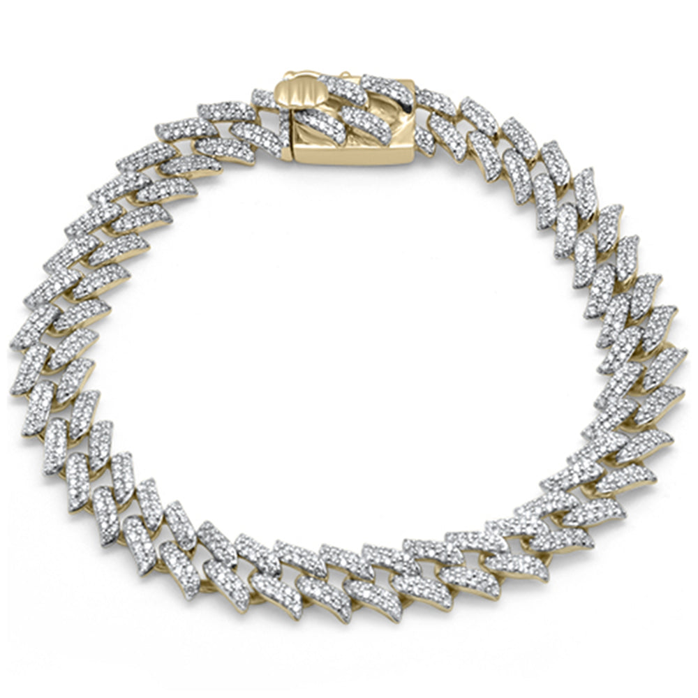 ''SPECIAL!10MM 4.67ct G SI 14K Yellow Gold DIAMOND Cuban Link Micro Pave Bracelet 8.5''''''