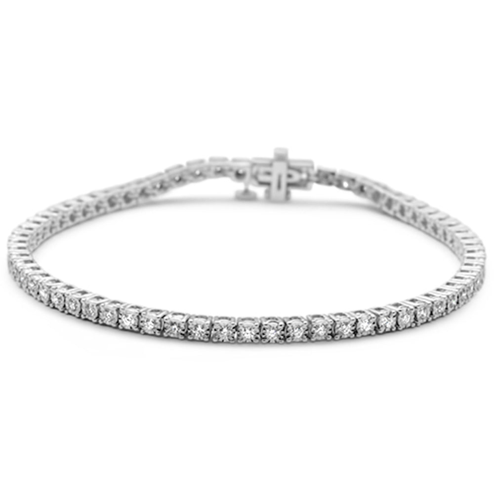 ''SPECIAL! 1.08ct G SI 14K White Gold Diamond Miracle Illusion Tennis BRACELET 7'''' Long''