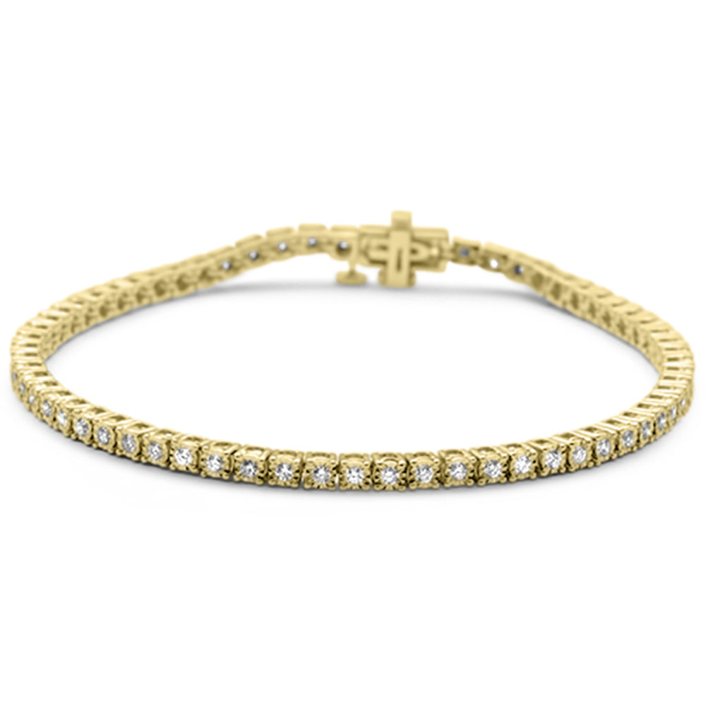 ''SPECIAL! 1.07ct G SI 14K Yellow GOLD Diamond Miracle Illusion Tennis Bracelet 7'''' Long''