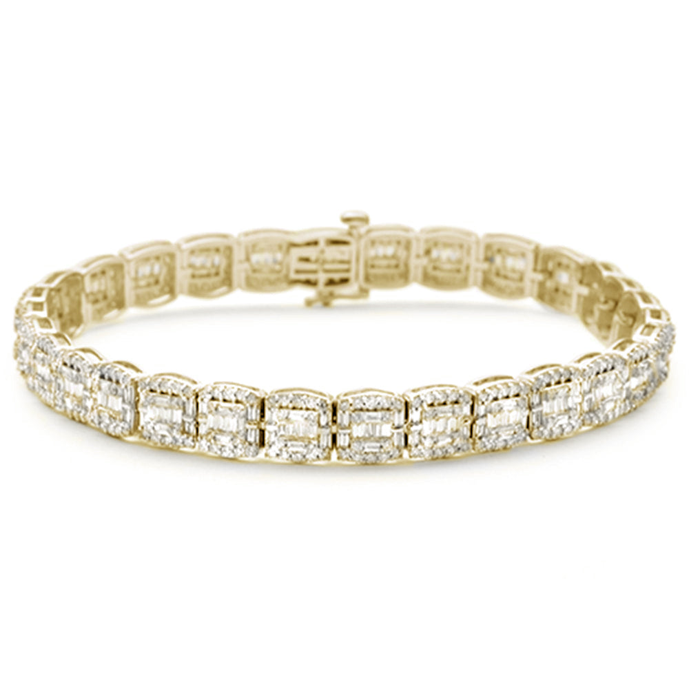 ''SPECIAL! 3.35ct G SI 14K Yellow Gold Baguette & Round DIAMOND Bracelet 7''''''