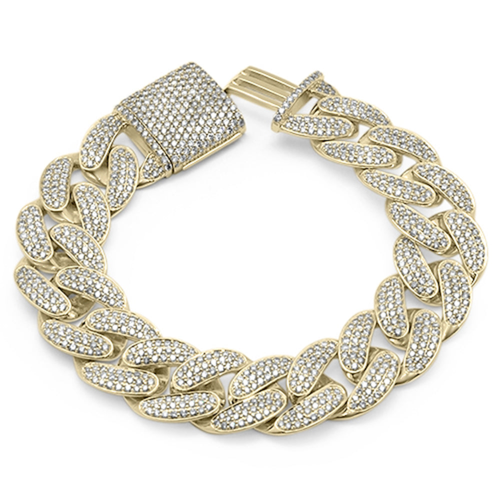 ''SPECIAL! 18mm 12.04ct G SI 14K Yellow Gold DIAMOND Cuban Link Bracelet 8.5''''''