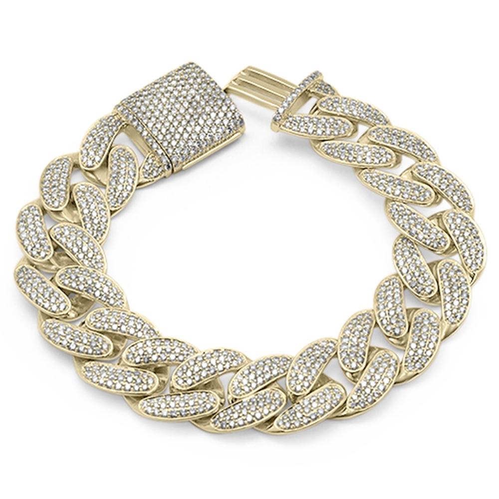 ''SPECIAL! 18mm 12.74ct G SI 14K Yellow Gold Diamond Cuban Link BRACELET 8.5''''''