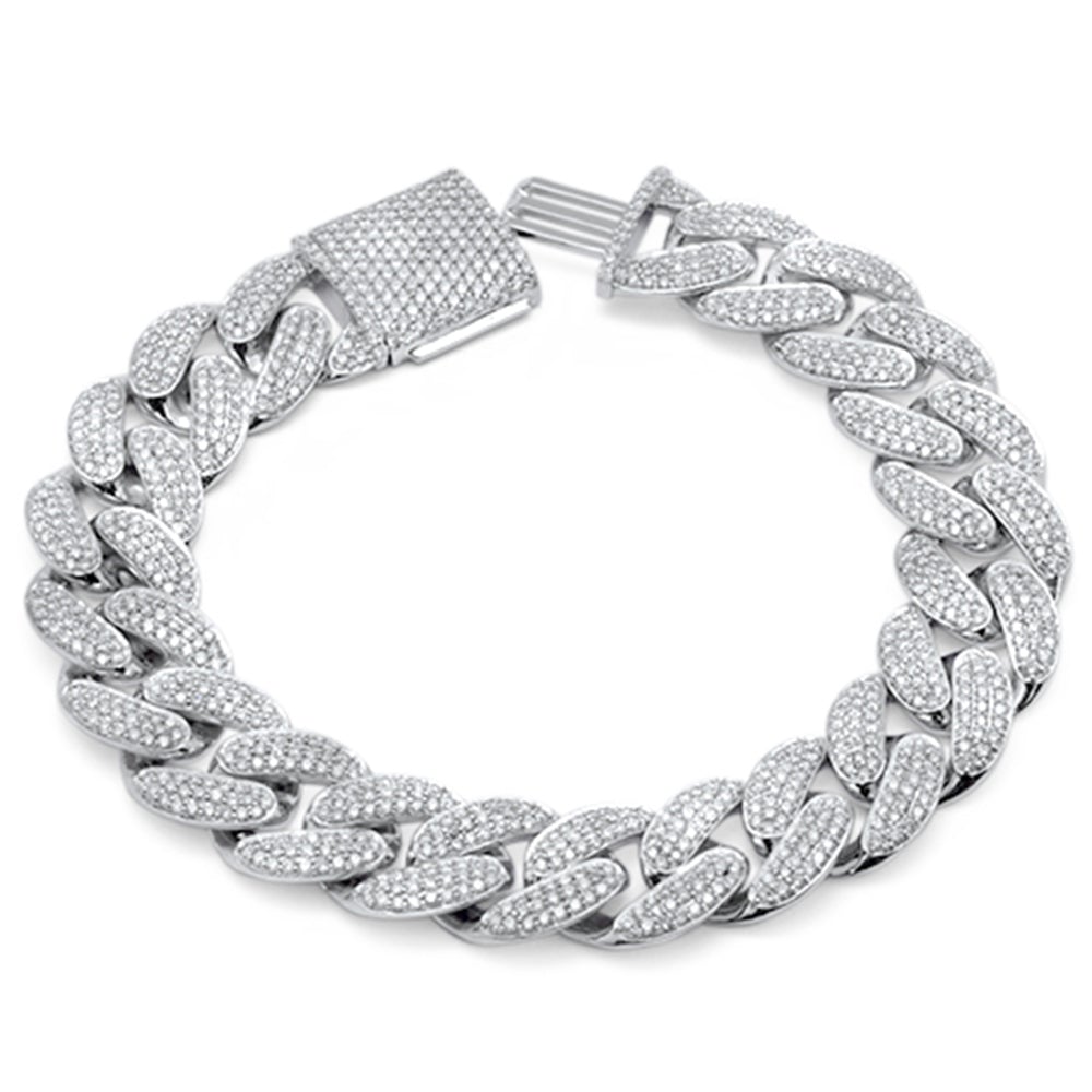 ''SPECIAL! 15mm 8.69ct G SI 14K White Gold Diamond Cuban BRACELET 8''''''