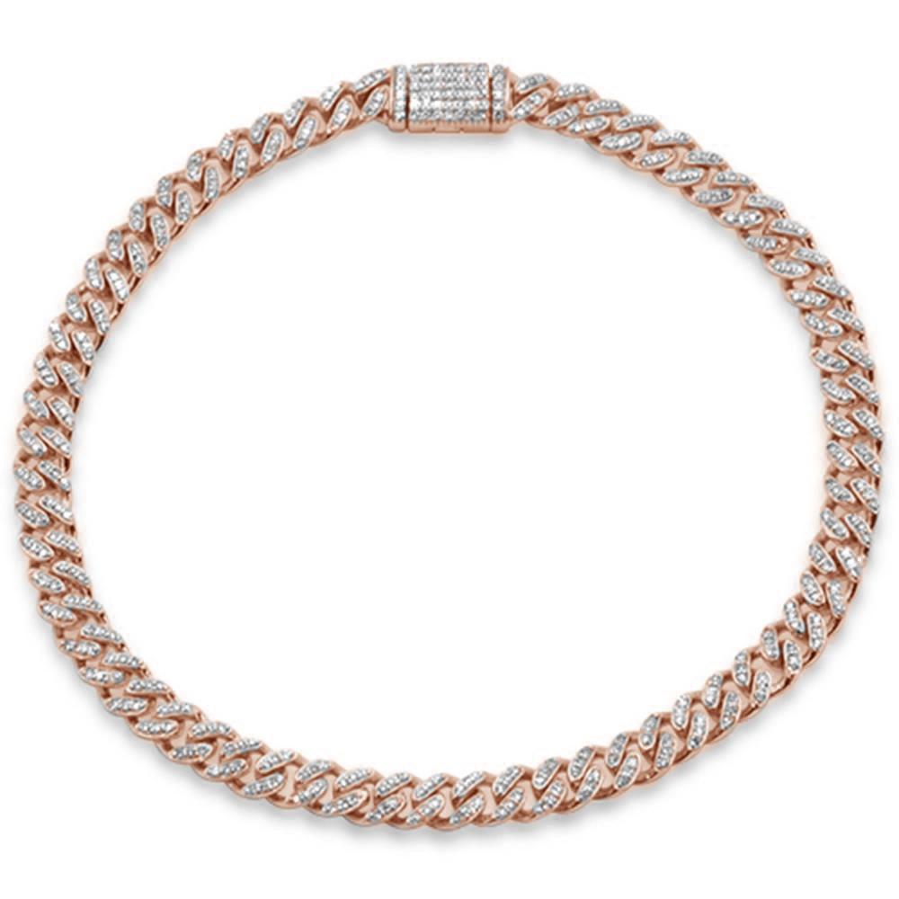 ''SPECIAL! 6MM .90ct G SI 14K Rose Gold Round DIAMOND Cuban Bracelet 8''''''