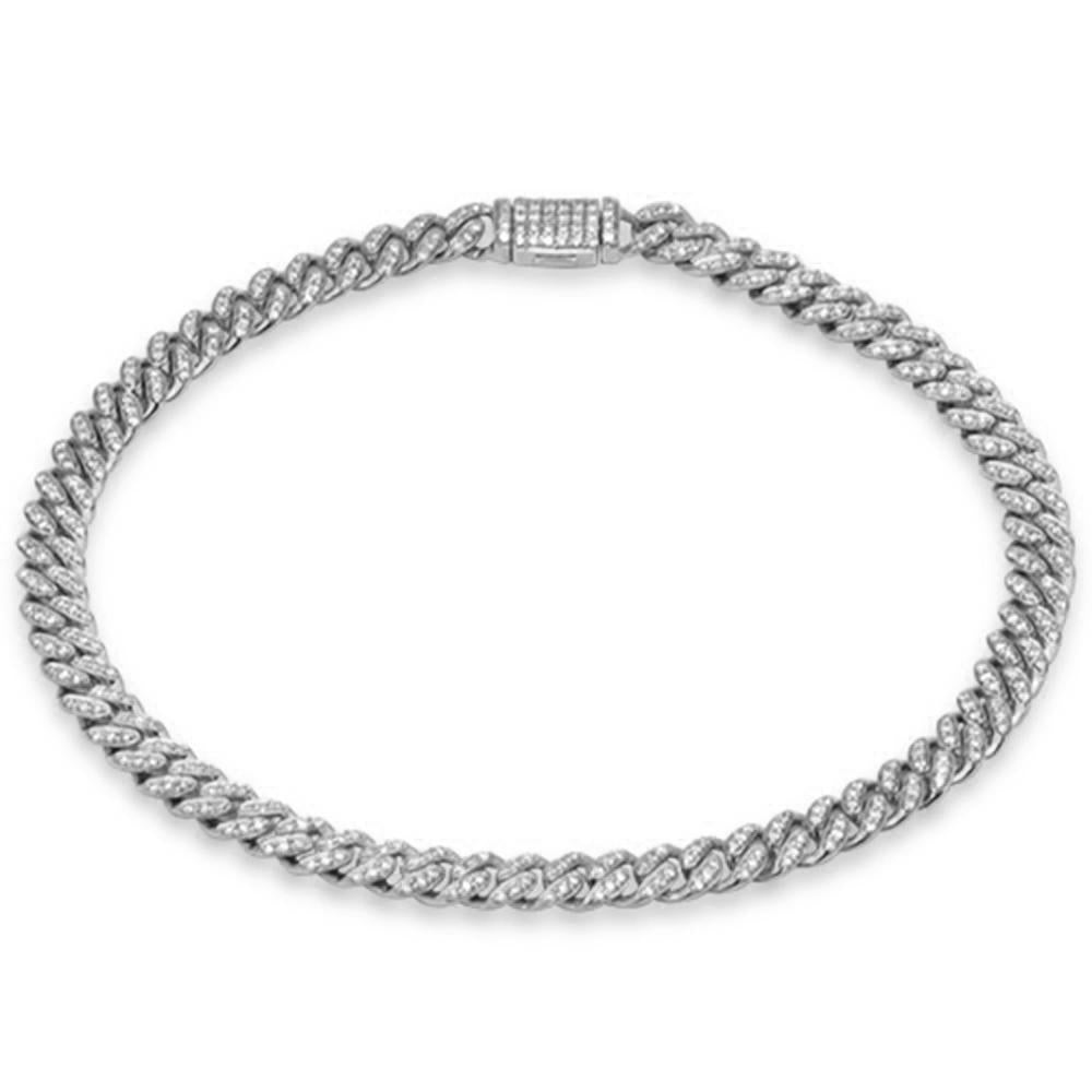 ''SPECIAL! 5mm 0.64ct G SI 14K White Gold DIAMOND Round Cuban Bracelet 7''''''