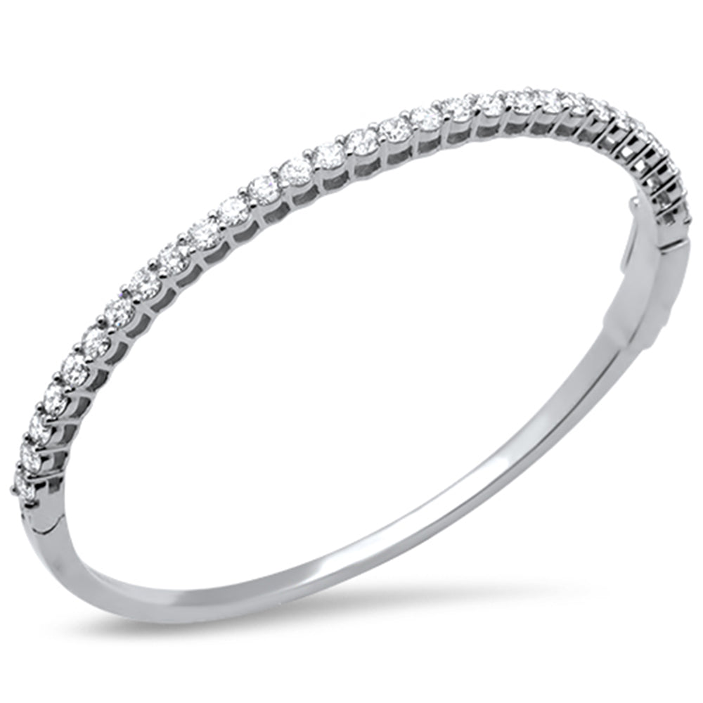 ''SPECIAL! 3.00ct G SI 14K White Gold Diamond BANGLE Bracelet''