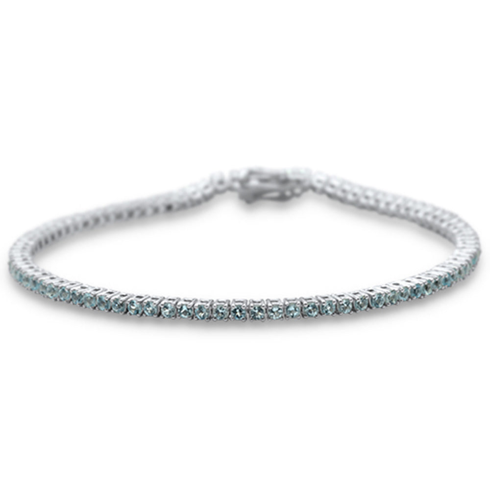 ''SPECIAL! 1.79ct 14K White Gold Natural AQUAMARINE Gemstone Tennis Bracelet 7''''''