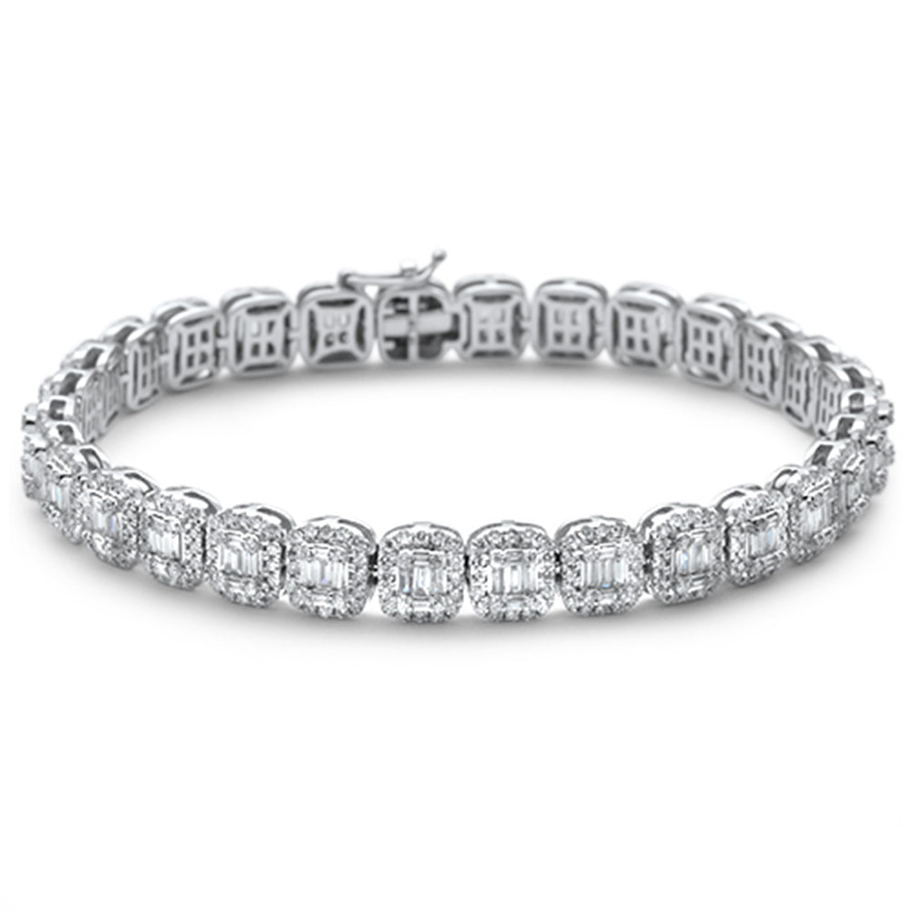 ''SPECIAL! 5.48ct G SI 14K White GOLD Round & Baguette Diamond Bracelet 8''''''