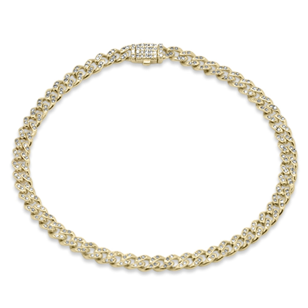 ''SPECIAL!  4mm .72ct G SI 14K Yellow Gold DIAMOND Round Cuban Bracelet 8''''''