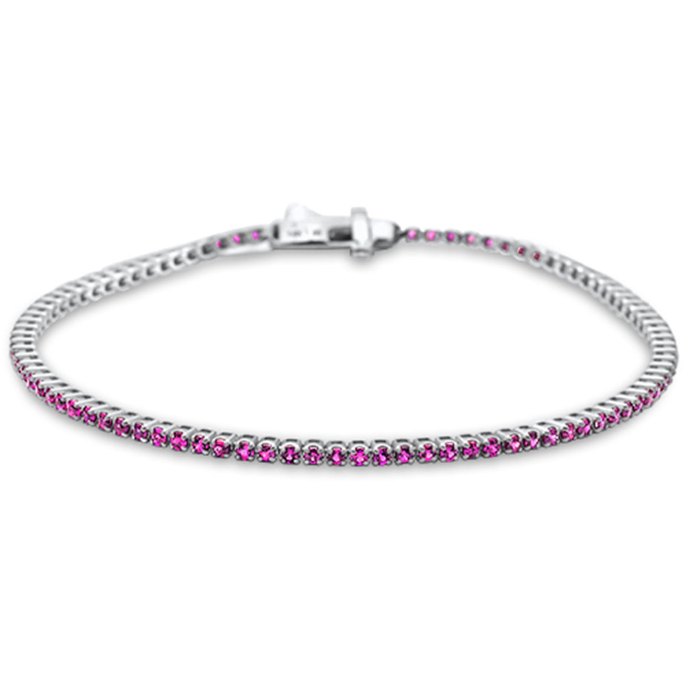 ''SPECIAL! 1.62ct G SI 14K White Gold Natural Ruby Tennis BRACELET 7''''''