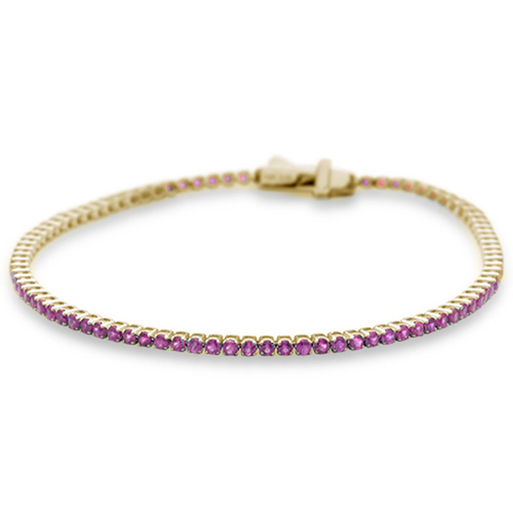 ''SPECIAL!! 2.64ct G SI 14K Yellow Gold Natural Pink Sapphire Tennis BRACELET 7''''''