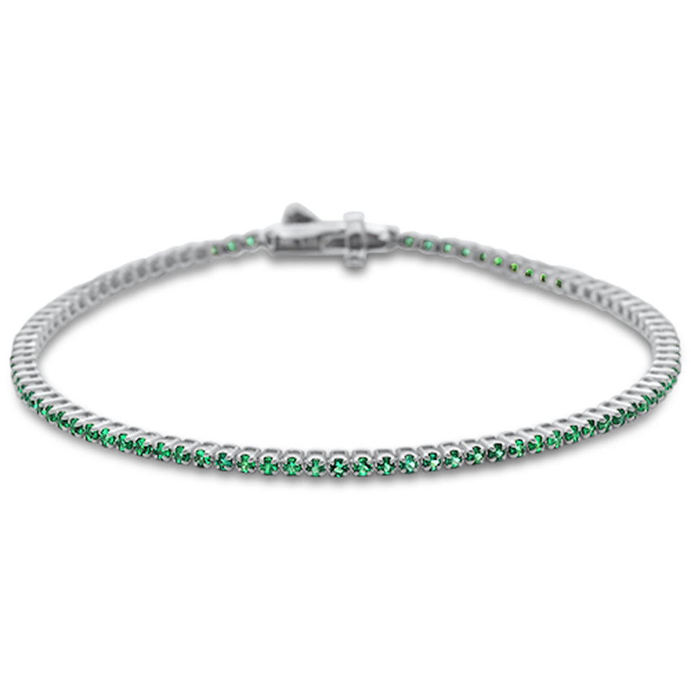 ''SPECIAL! 1.44ct G SI 14K White GOLD Natural Emerald Tennis Bracelet 7''''''