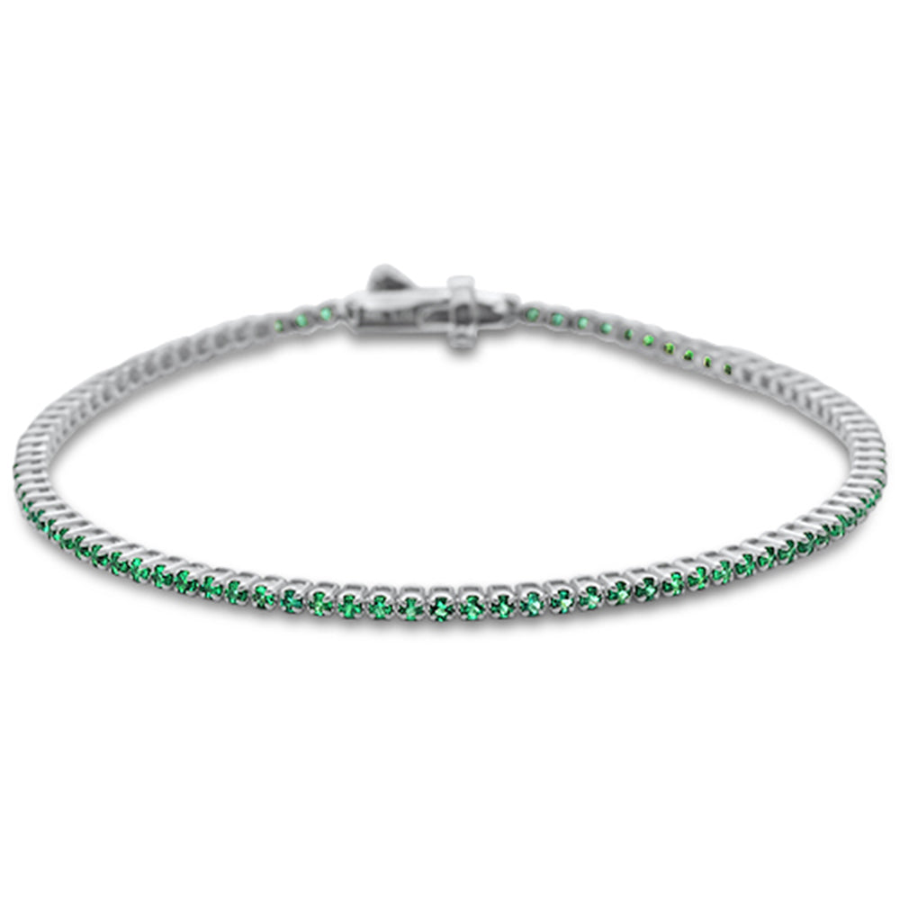 ''SPECIAL! 1.44ct G SI 14K White Gold Natural Emerald TENNIS BRACELET 7''''''