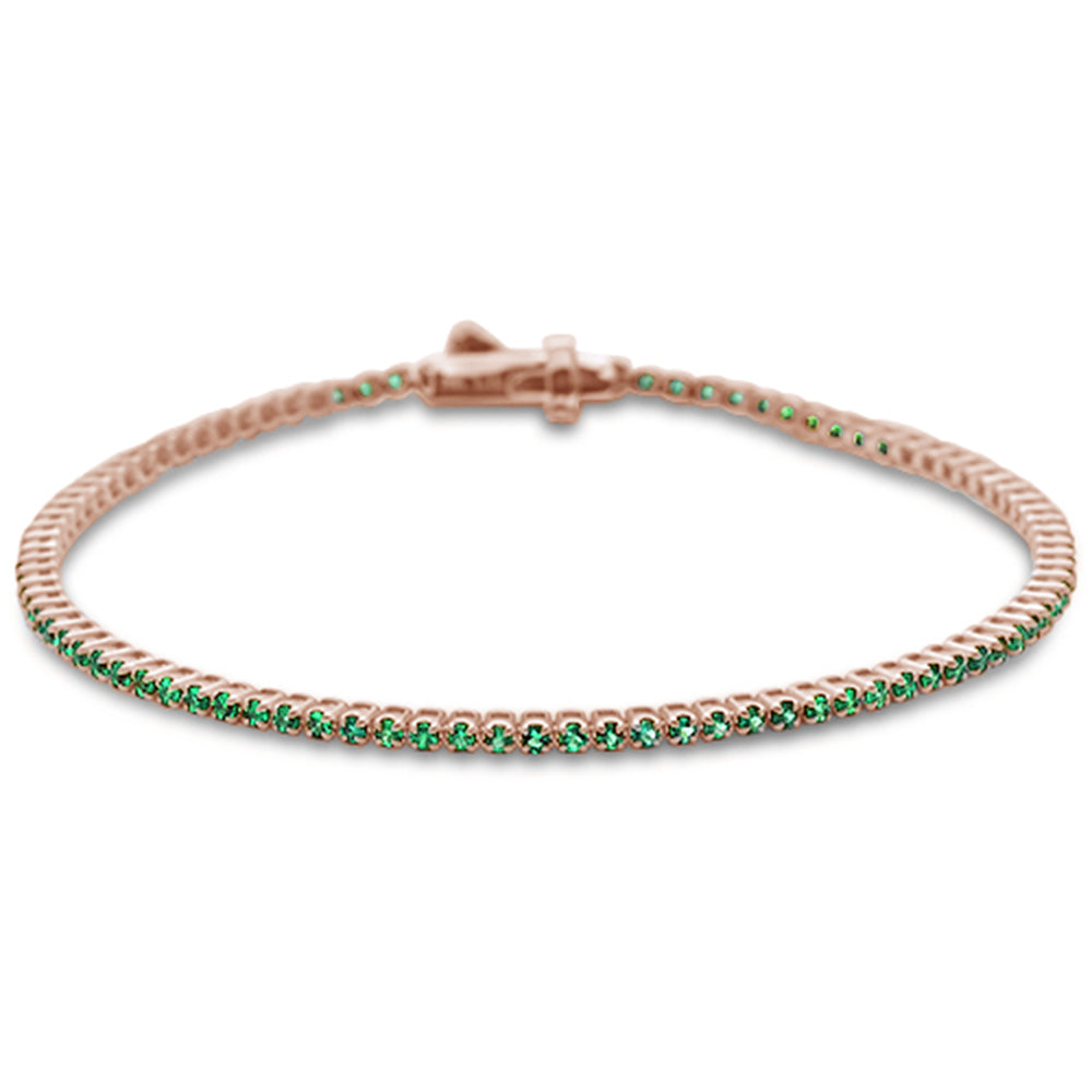 ''SPECIAL!  1.44ct 14K Rose Gold Natural Emerald Tennis BRACELET 7''''''