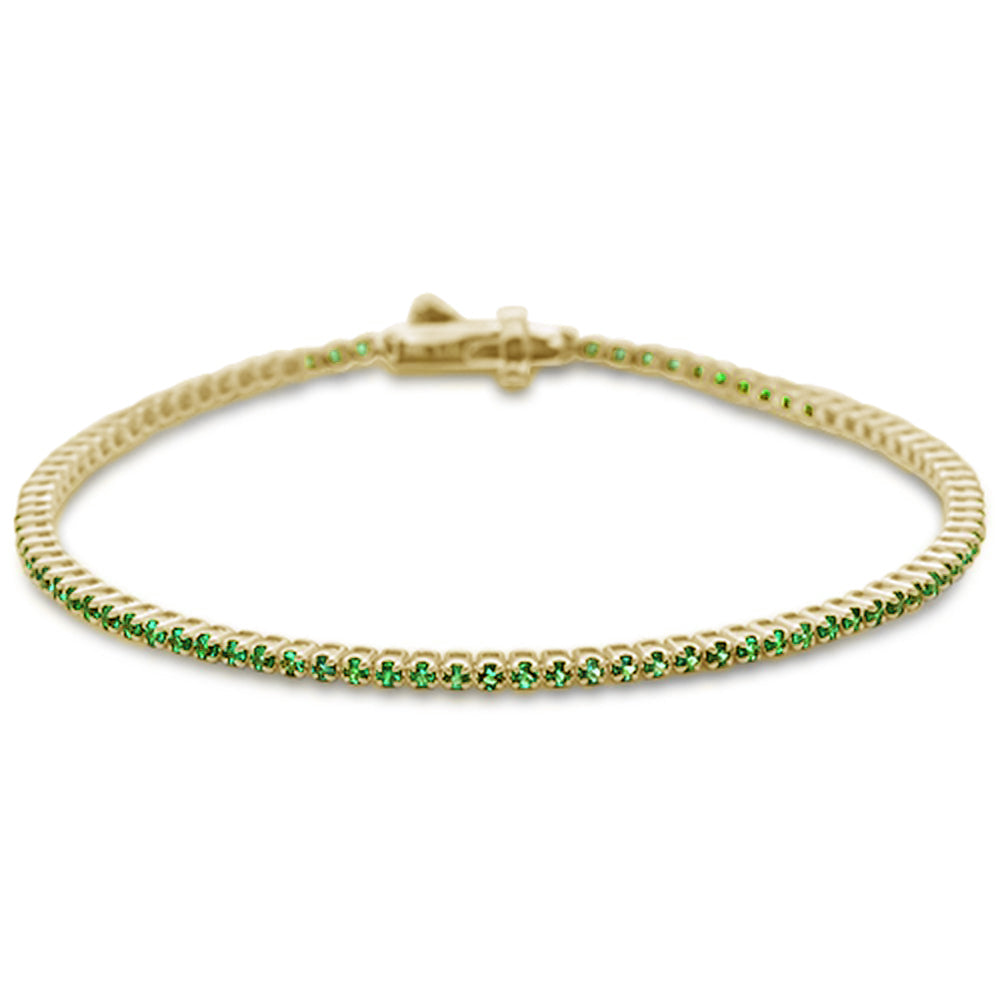 ''SPECIAL! 1.42ct 14K Yellow Gold Natural Emerald TENNIS BRACELET 7''''''