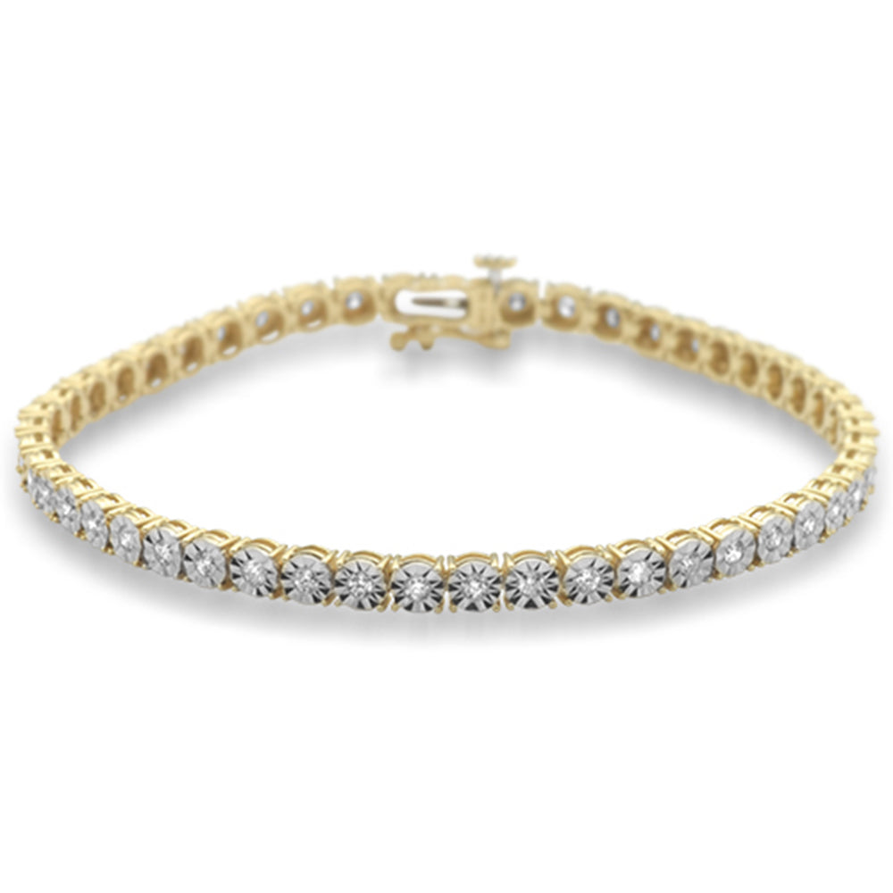 ''SPECIAL! 1.30ct G SI 10K Yellow GOLD Diamond Miracle Illusion Tennis Bracelet''