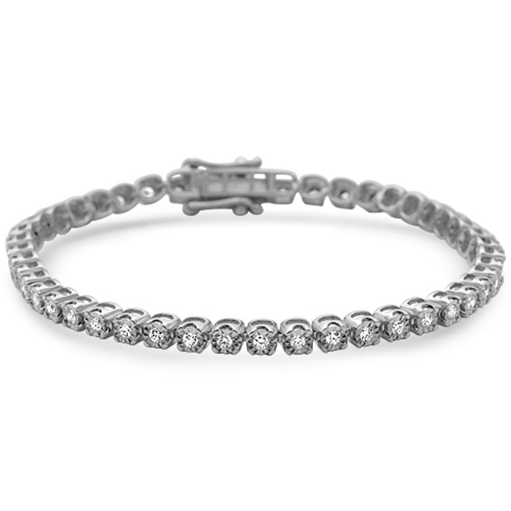 ''SPECIAL!1.02ct G SI 14K White Gold Round DIAMOND Miracle Illusion Tennis Bracelet 7'''' Long''