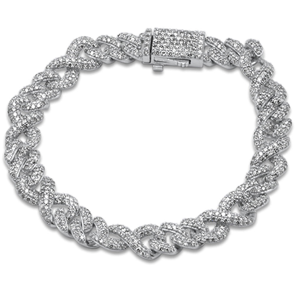 ''DIAMOND CLOSEOUT!  7.69ct G SI 14K White Gold Infinity Round DIAMOND Cuban Bracelet 8'''' Long''