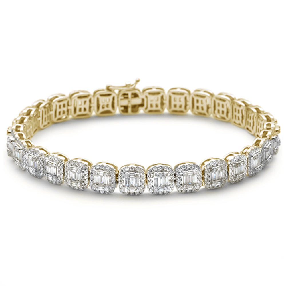 ''DIAMOND CLOSEOUT!  7.85ct G SI 14K Yellow Gold Round & Baguette DIAMOND Bracelet 8.5''''''