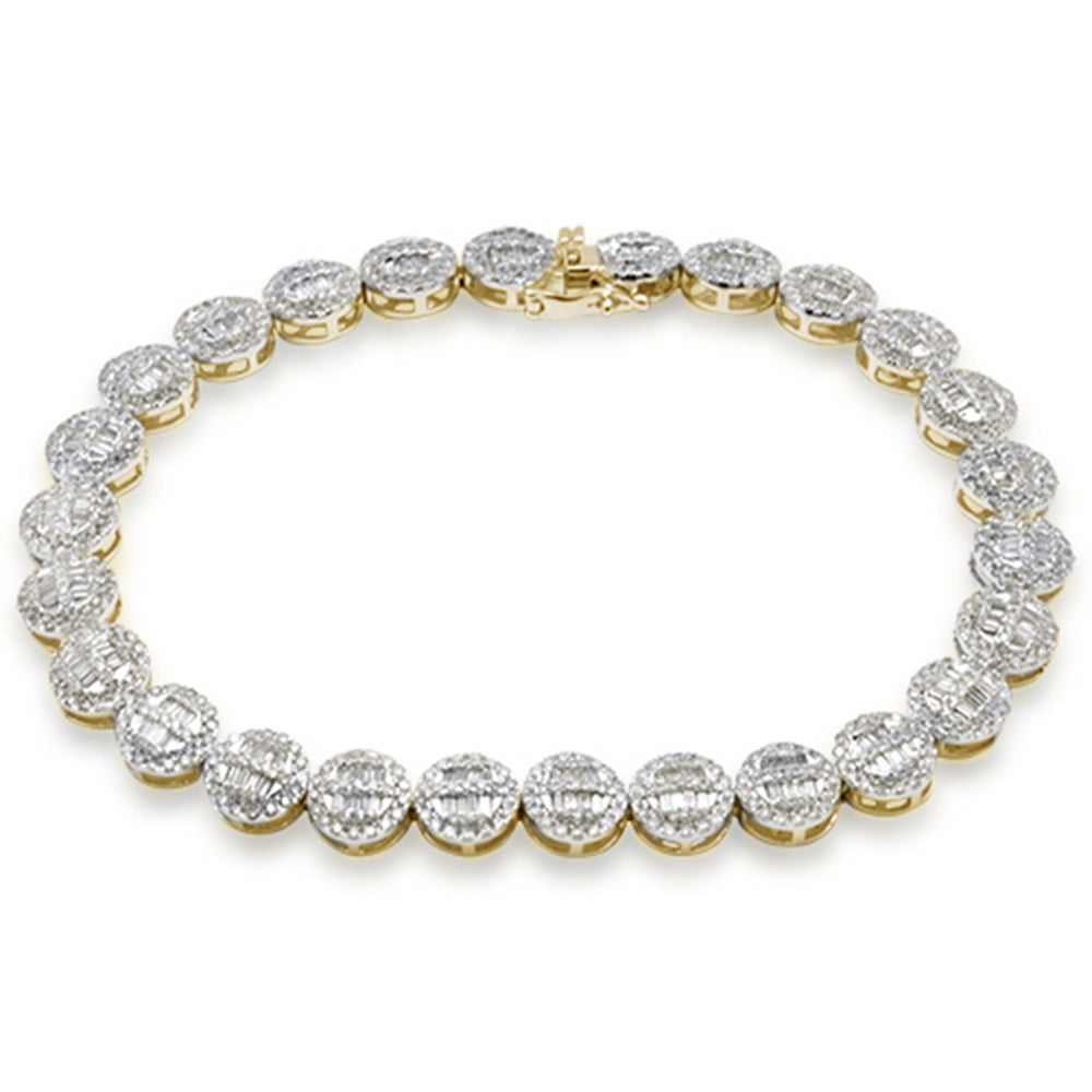 ''SPECIAL! 4.63ct G SI 14K Yellow Gold  Round & Baguette DIAMOND Tennis Bracelet 8'''' Long''