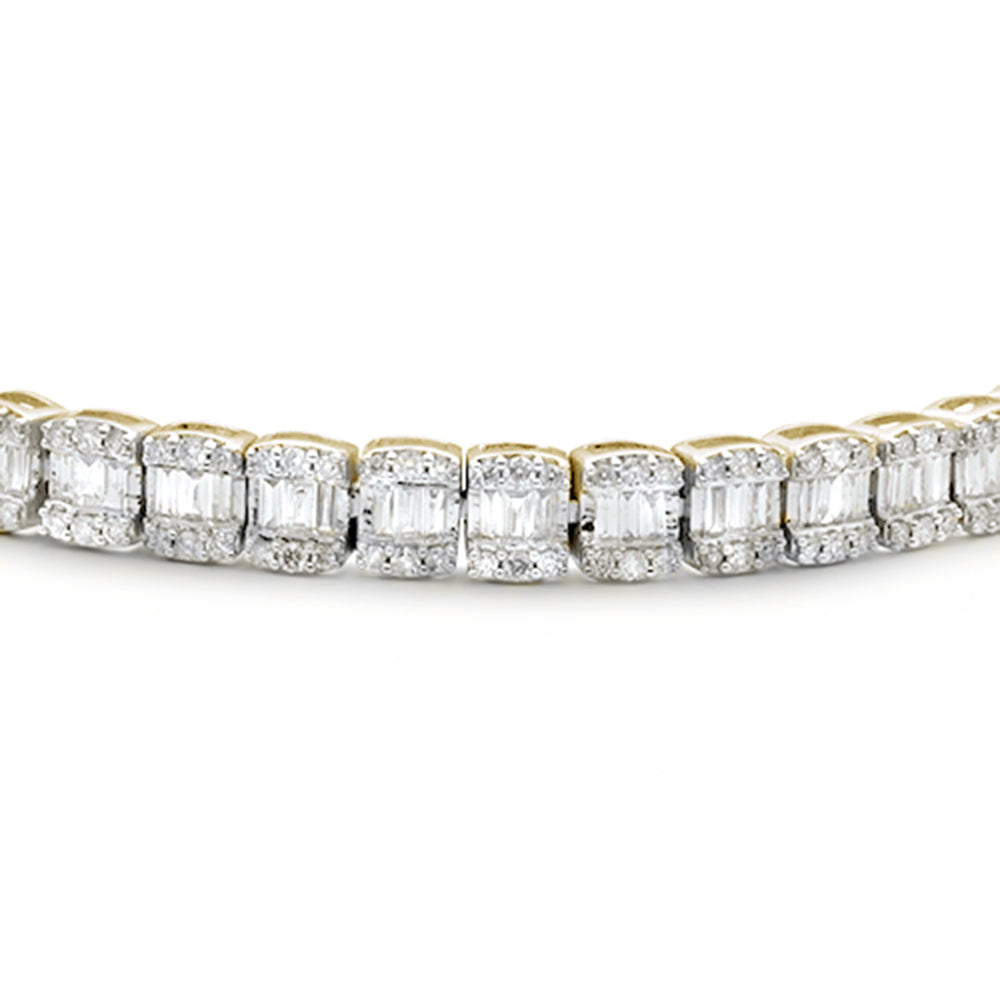 ''SPECIAL! 3.52ct G SI 14K Yellow GOLD Round & Baguette Diamond Bracelet 7''''''