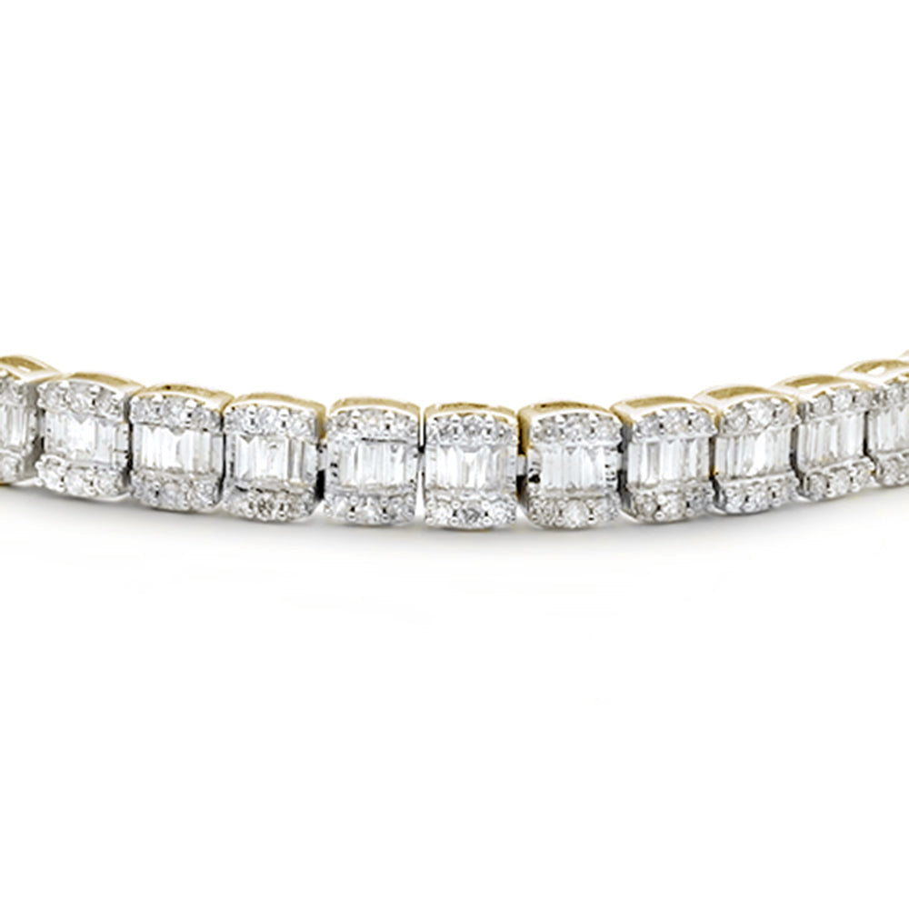 ''SPECIAL! 3.52ct G SI 14K Yellow Gold Round & Baguette Diamond BRACELET 7''''''