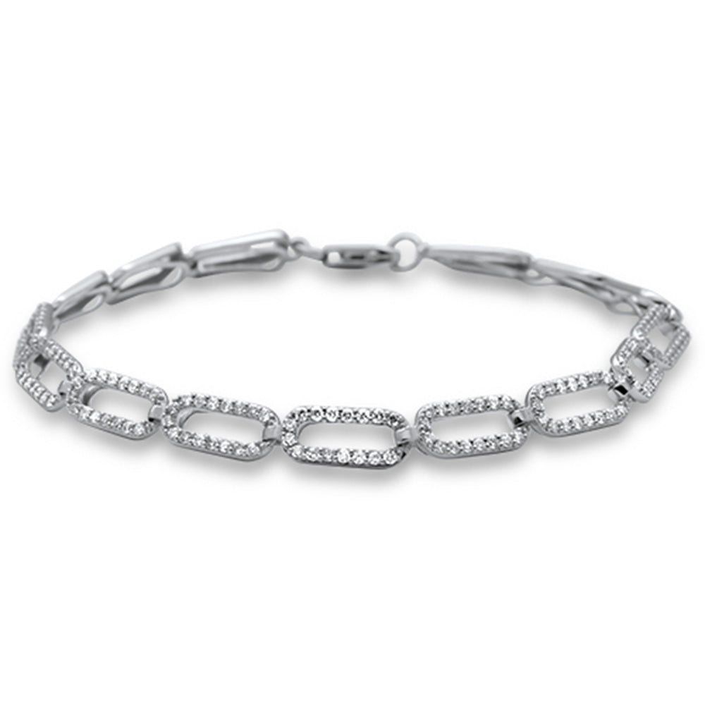 ''SPECIAL! .98ct G SI 14K White GOLD Diamond Paper Clip Bracelet''