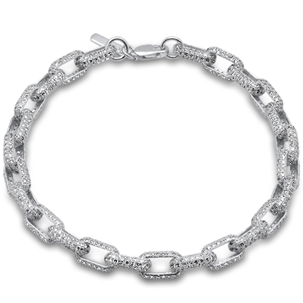 ''SPECIAL! 6.99ct G SI 14K White Gold DIAMOND Paperclip Style Bracelet''