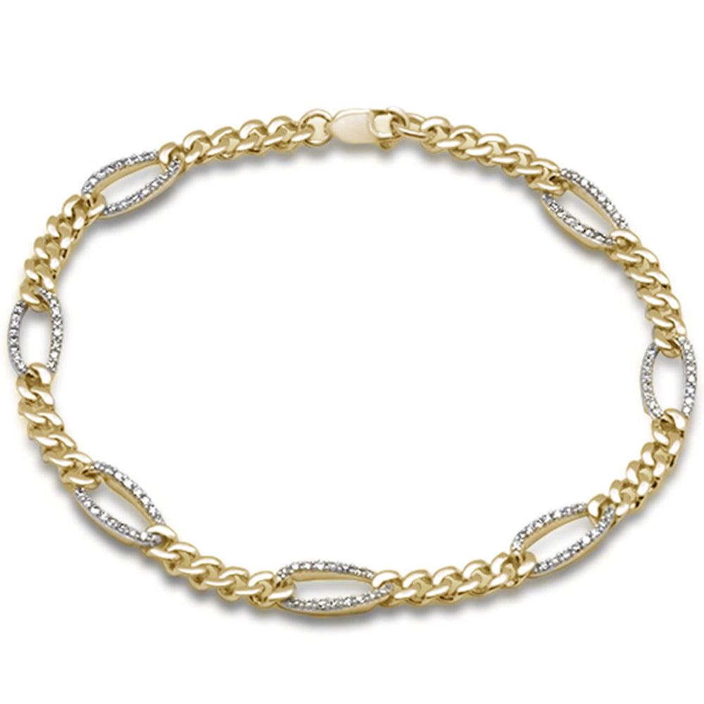 ''SPECIAL! .49ct G SI 14K Yellow Gold Diamond Figaro BRACELET''