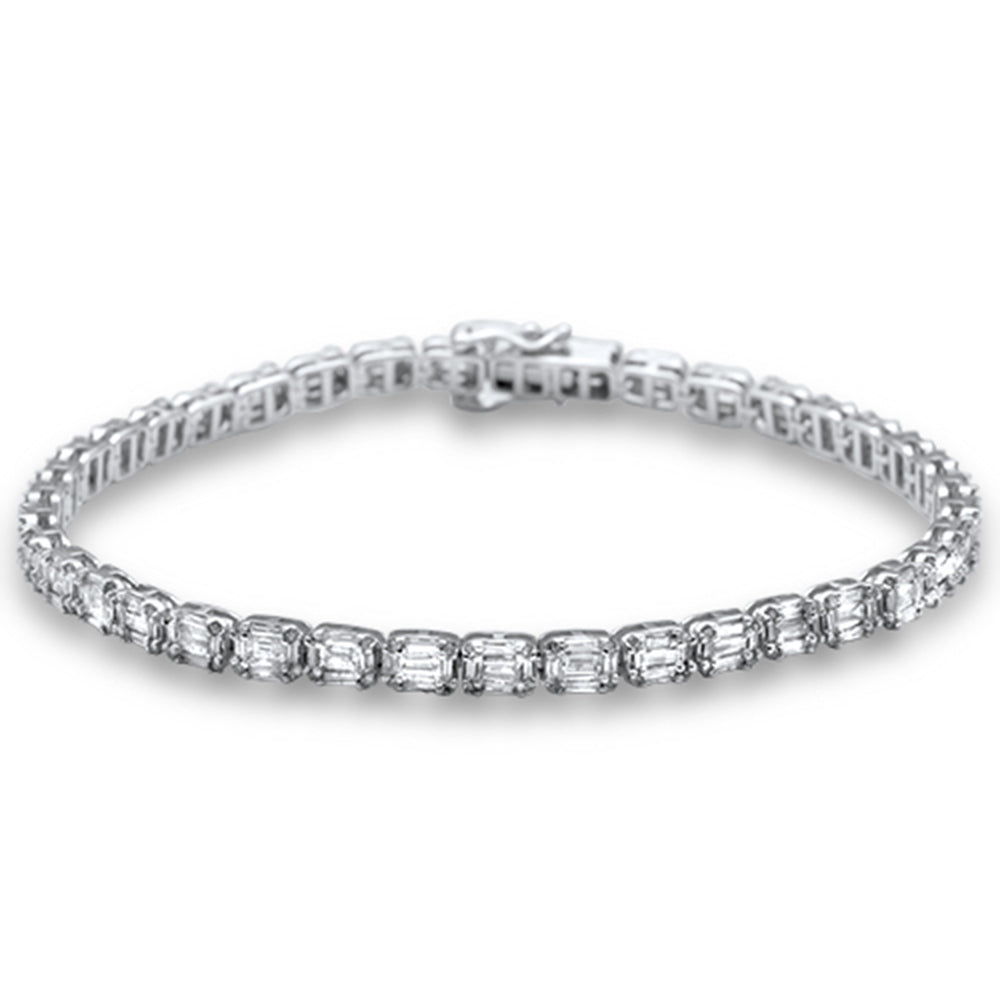 ''SPECIAL! 4.79ct G SI 14K White Gold Round & Baguette Diamond Tennis BRACELET''