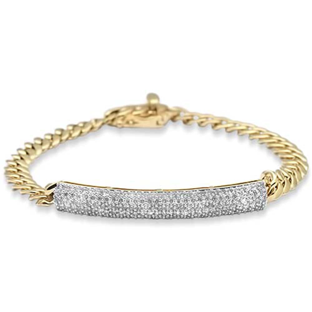 ''SPECIAL! 2.23ct G SI 14K Yellow Gold Uni-Sex Diamond Cuban BRACELET 7'''' Long''