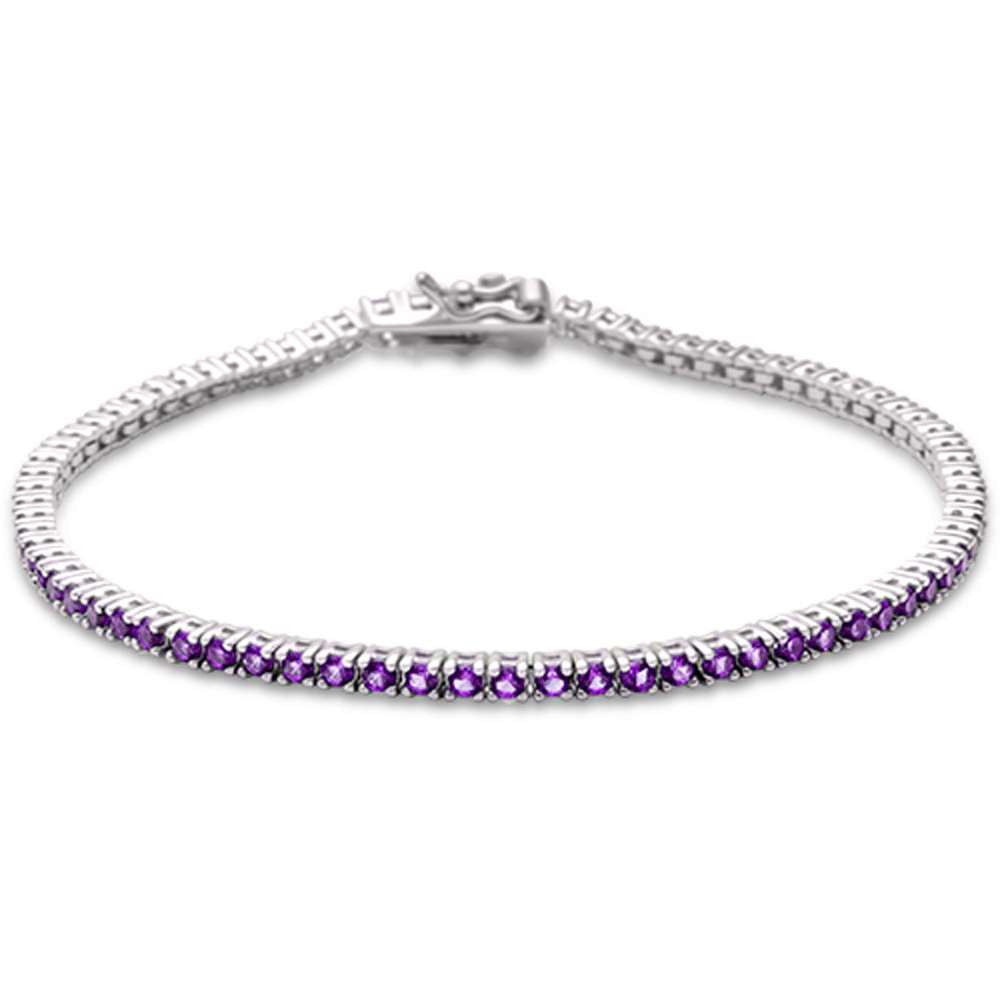 ''SPECIAL! 2.00ct 14K White Gold Natural AMETHYST Gemstone Tennis Bracelet 7''''''