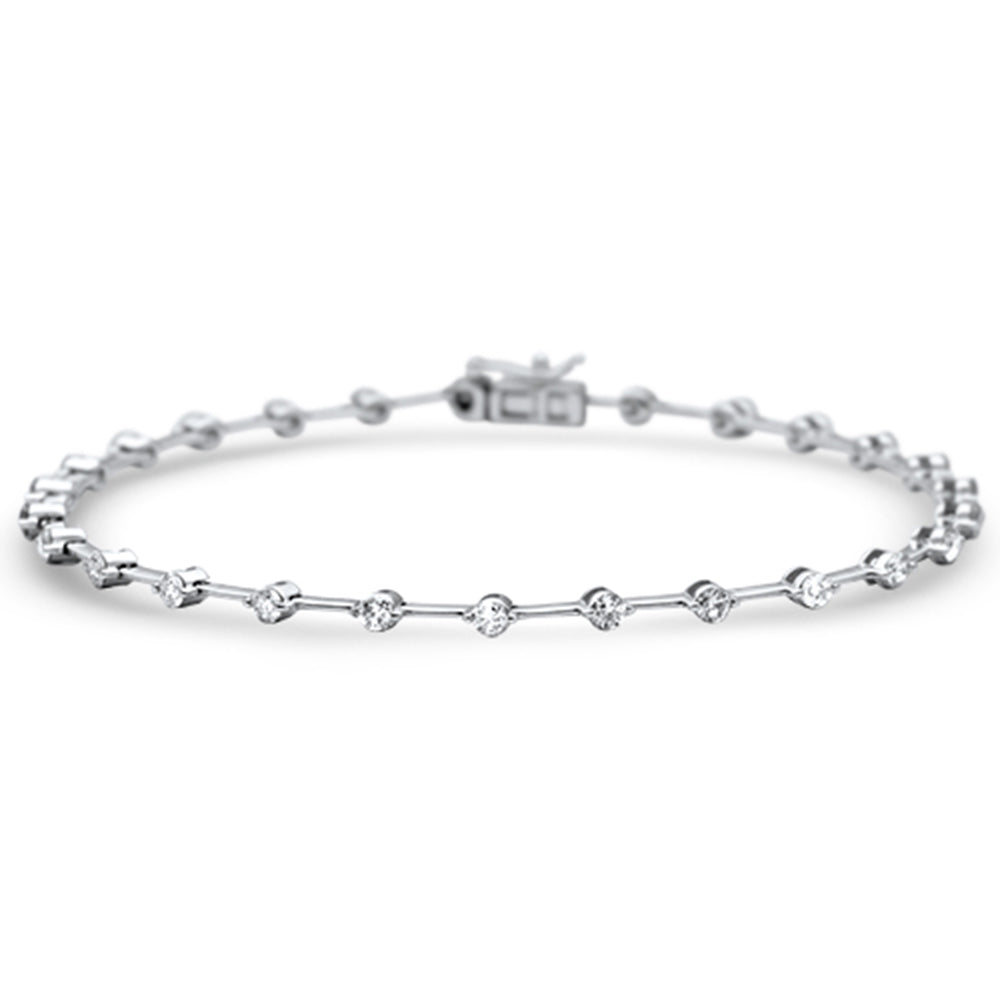 ''SPECIAL! 1.15ct G SI 14K White Gold Diamond Link BRACELET 7'''' Long''