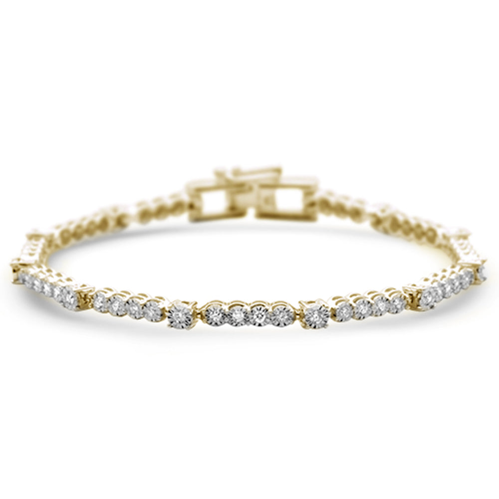 ''SPECIAL! 1.00ct G SI 14K Yellow GOLD Diamond Miracle Illusion Bracelet 7'''' Long''