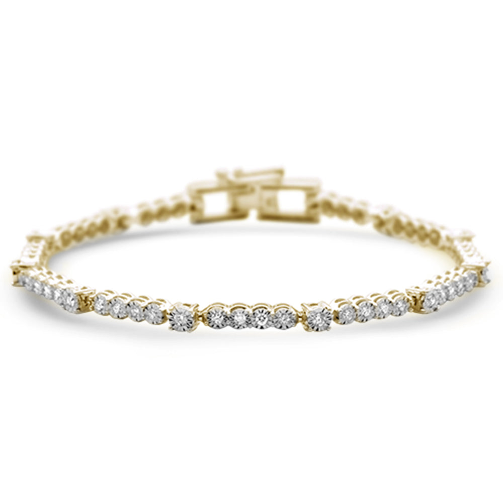 ''SPECIAL! 1.00ct G SI 14K Yellow Gold Diamond Miracle Illusion BRACELET 7'''' Long''
