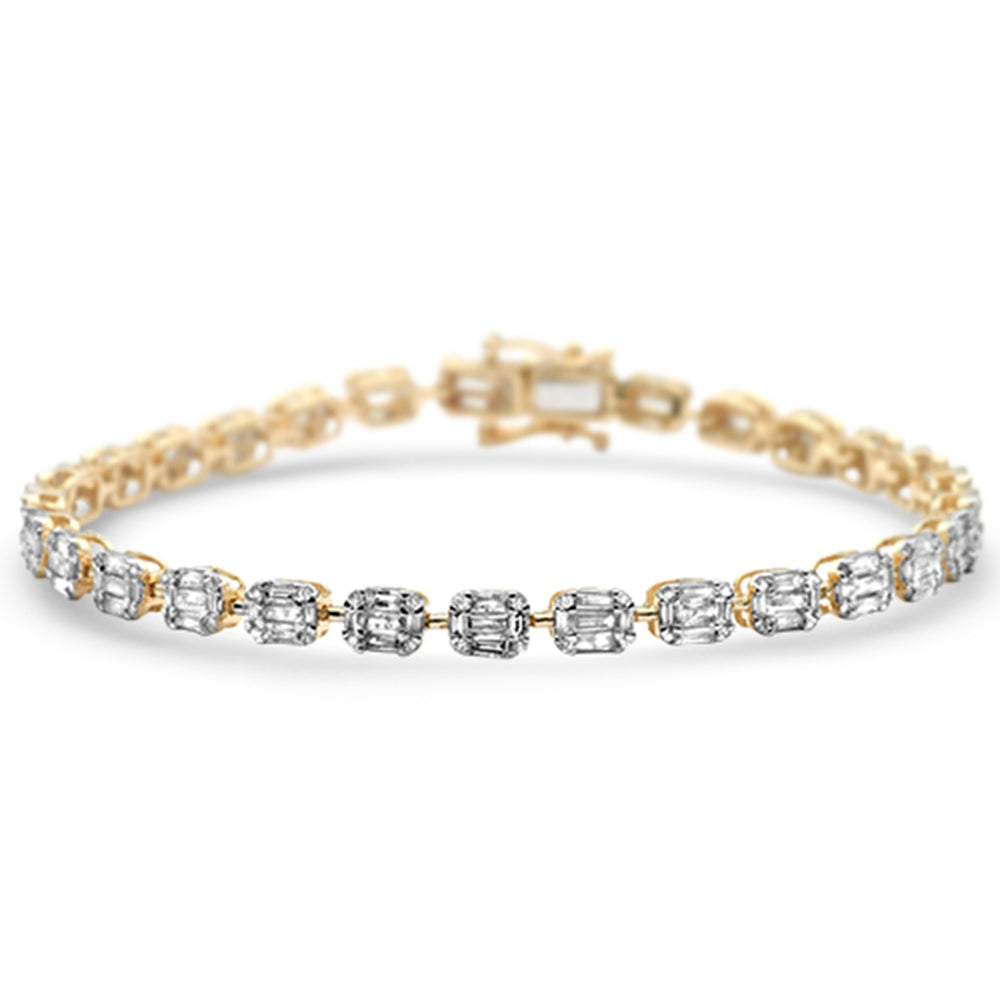 ''SPECIAL! 3.15ct G SI 14K Yellow GOLD Diamond Round & Baguette Bracelet''