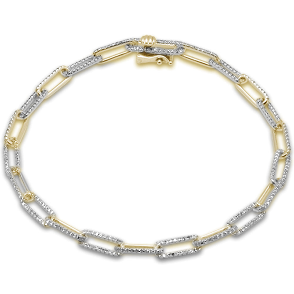 ''SPECIAL! .81ct G SI 14K Yellow Gold  Diamond Paperclip BRACELET''