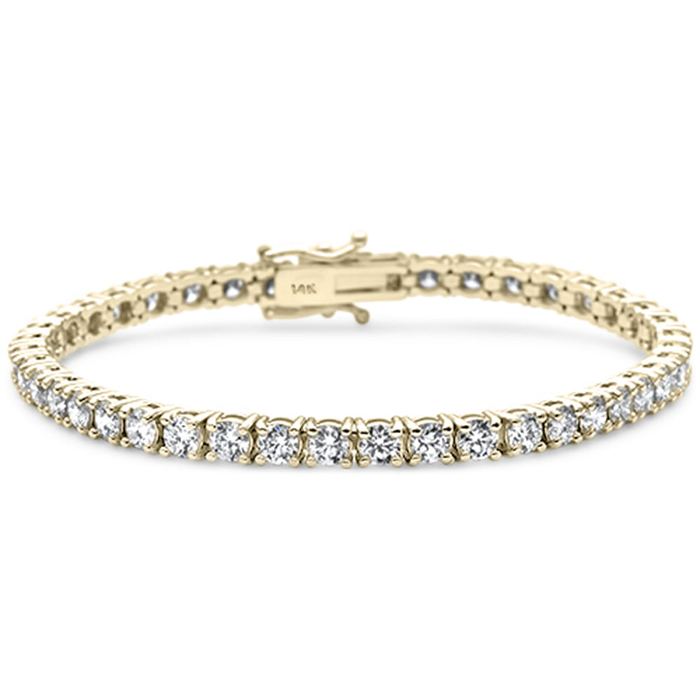 ''SPECIAL!3.12ct G SI 14K Yellow Gold Round Diamond Tennis BRACELET 7'''' Long''