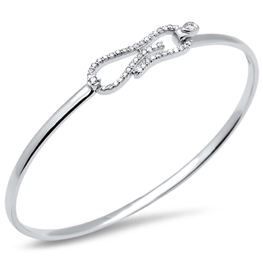 ''SPECIAL! .38ct G SI 14K White Gold DIAMOND Hook Bangle Bracelet''