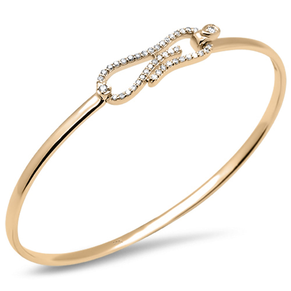 ''SPECIAL! .38ct G SI 14K Yellow Gold Diamond Hook BANGLE Bracelet''