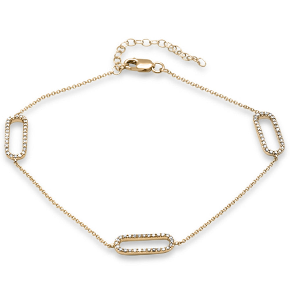 ''SPECIAL! .42ct G SI 14K Yellow GOLD Diamond Paperclip Style Chain Bracelet''